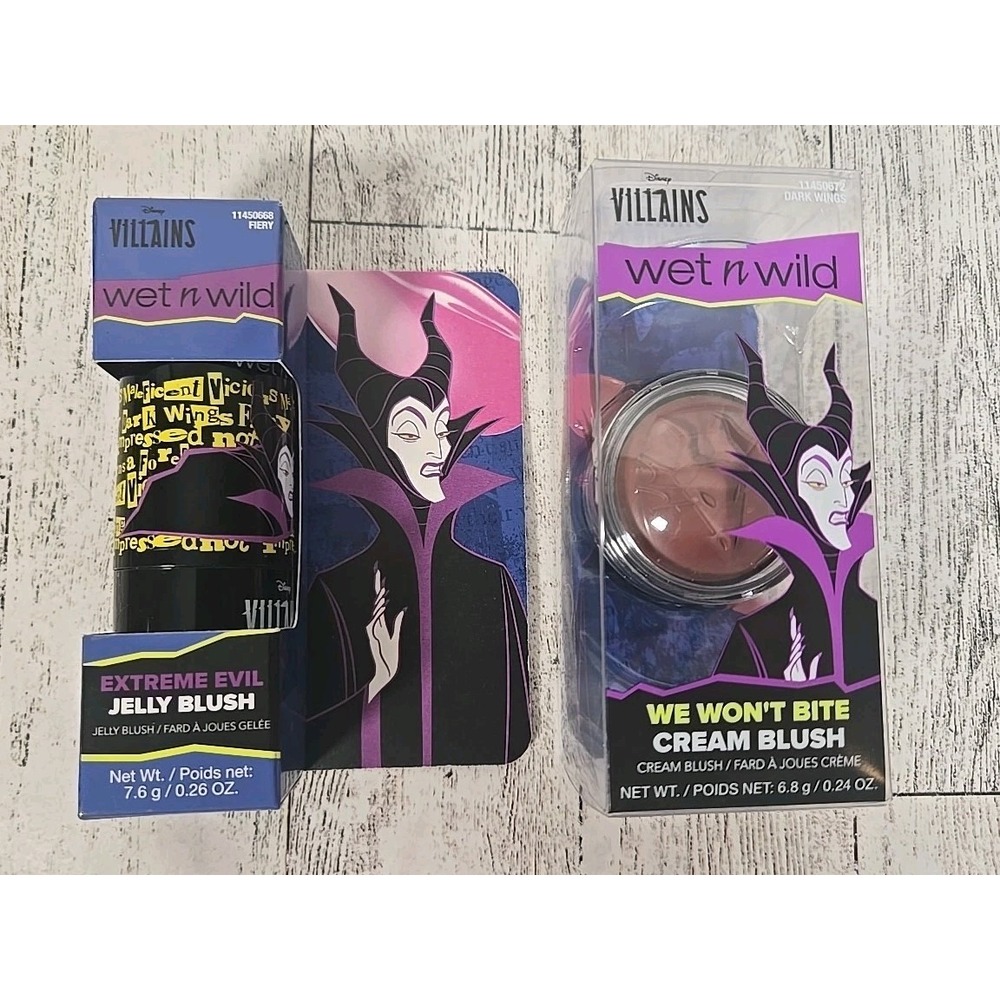 Wet N Wild Villians Jelly Blush and Cream Blush Dark Wing Lot of 2 We Won't Bite